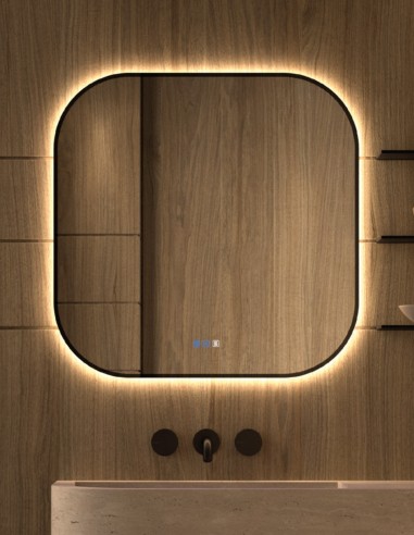 Espejo de baño rectangular LED negro - MENORCA de Dyled
