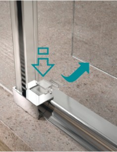 Mampara ducha corredera sin perfiles - inferiores (1 fijo + 1 puerta) YOKO de Kassandra 2