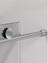 Mampara de ducha - 1 fijo + 1 corredera acero inox. rodamientos