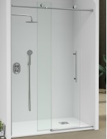 Mampara de ducha - 1 fijo + 1 corredera acero inox. BABILÓN de Kassandra