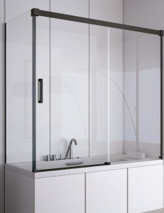 Mampara de bañera corredera modelo SUGAR Negra de Kassandra