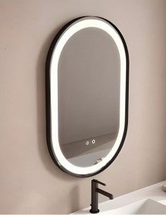 Espejo de baño LED - VENTO de VisoBath negro