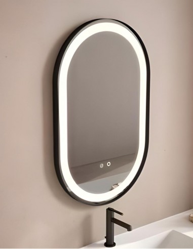 Espejo de baño LED - VENTO de VisoBath negro