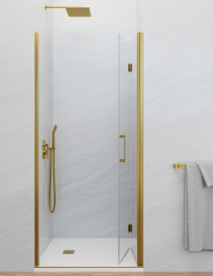 Mampara para ducha plegable oro - GLASS de GME 2
