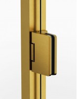 Mampara angular dorada GLASS detalle
