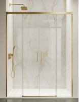 Mampara ducha 2 fijos + 2 correderas - oro anodizado CAUCE de Bathplus