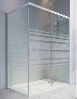 Mampara de ducha blanco 1 hoja fija y 1 puerta corredera + lateral fijo CAUCE de Bathplus