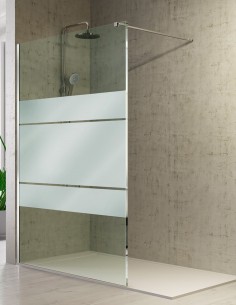 Mampara ducha fija FRESH decorada - cromo de Kassandra