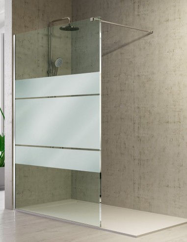 Mampara ducha fija FRESH decorada - cromo de Kassandra