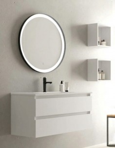 Mueble de baño 2 cajones - lavabo blanco brillo o mate OSIRO 2