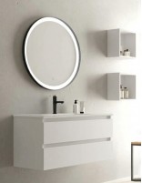 Mueble de baño 2 cajones blanco satinado