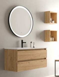 Mueble de baño 2 cajones - lavabo blanco brillo o mate OSIRO