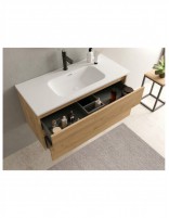 Mueble de baño 2 cajones lavabo blanco mate