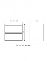 Mueble baño 2 cajones croquis