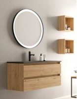 Mueble baño 2 cajones - lavabo negro mate OSIRO