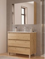 Mueble de baño 3 cajones - lavabo blanco brillo o mate OSIRO