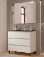 Mueble baño 3 cajones blanco satinado
