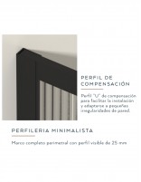 Mampara de ducha fija acanalada detalle perfil