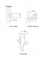 Mampara de bañera moderna detalle perfilería