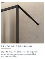 Mampara fija acanalada dorada detalle brazo