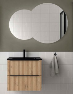 Conjunto Salgar Biba - 2 cajones con lavabo negro incluido 2