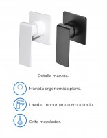 Grifo lavabo negro empotrado datos