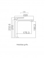 Grifo lavabo negro alto medidas