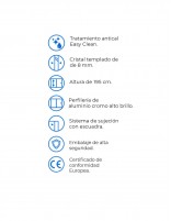 Mampara ducha fija 80 - 120 cm datos