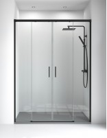 Mampara frontal 2 fijos 2 correderas modelo JAZZ negra