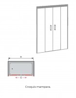 Mampara de ducha 2 puertas correderas + 2 fijas croquis