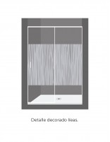 Mampara de ducha 2 puertas correderas + 2 fijas detalle decorado