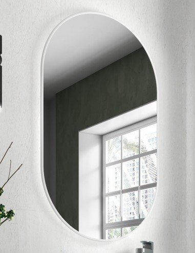 Espejo con diseño moderno white cotton