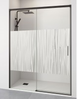 Mampara perfilería negra decorada