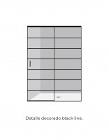 Mampara perfilería negra detalle decorado negro