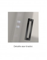 Mampara negra corredera + lateral detalle tirador