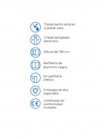 Mampara corredera perfil negro datos