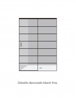 Mampara corredera perfil negro detalle decorado black lines