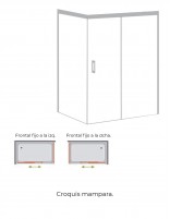 Mampara corredera blanca croquis