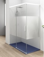 Mampara corredera blanca decorado estándar