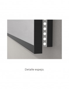Espejo metal negro rectangular modelo Barbados LED de Eurobath 2
