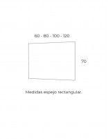 Espejo rectangular con luz LED croquis