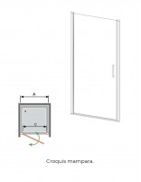 Puerta abatible mampara ducha croquis