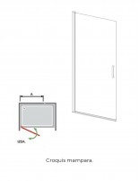 Puerta abatible para mampara croquis