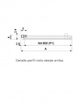 Puerta abatible para mampara detalle perfilería desde arriba