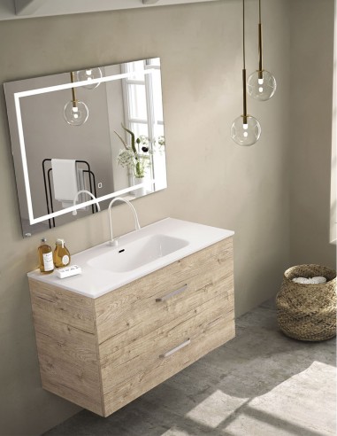 Mueble baño suspendido dos cajones detalle