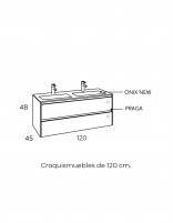 Mueble de baño sin patas croquis mueble con lavabo de 120 cm