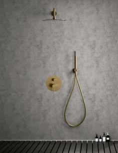 Grifo empotrado dorado modelo LINE de Imex en oro cepillado