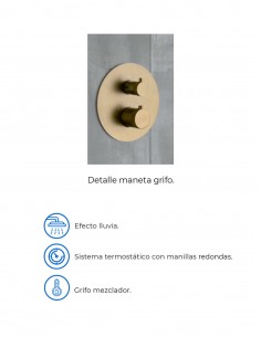 Grifo ducha dorado - termostático oro cepillado LINE de Imex 2