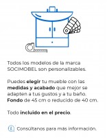 Mueble baño suspendido madera personalización