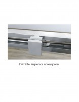 Mampara ducha puerta fijo + lateral fijo detalle rodamientos